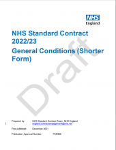 NHS Standard Contract 2022/23 General Conditions (Shorter Form)